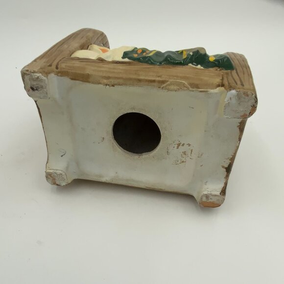 Vintage Mouse Asleep in Bed "Not a Creature Was Stirring" Ceramic Coin Bank - Picture 6 of 6